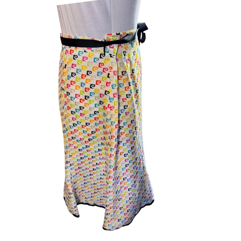 Vintage 1990s Pierre Cardin Women’s Multicolor Swirl Pattern Skirt - Picture 7 of 7